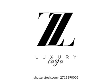 ZZ  Serif Letter Monogram Typography Logo for Elegant Premium Branding Identity