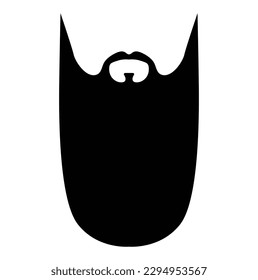 ZZ Top Beard style men illustration Facial hair mustache. Vector black male Fashion template flat barber collection set. Stylish hairstyle isolated outline on white background.