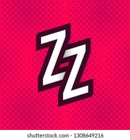 ZZ vintage monogram logo, pop art, vector, eps 10