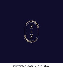 ZZ wedding initial logo in high quality professional design that will print well across any print media