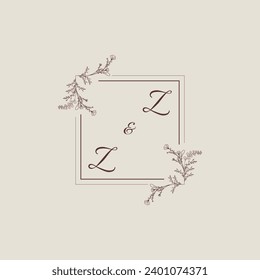 ZZ Hochzeits-Quadrat-Monogramm mit hochwertigem professionellem Design, das gut drucken wird