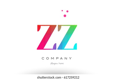 ZZ Z Z creative rainbow colors colored artistic alphabet company letter logo design vector icon template