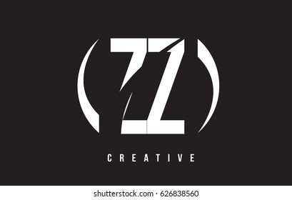 ZZ Z White Letter Logo Design with White Background Vector Illustration Template.
