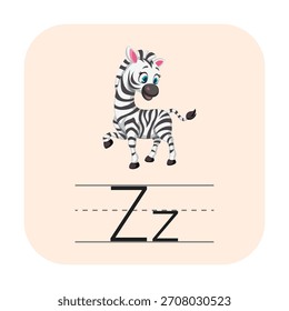 Zz para Vector de cebra para niños