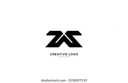 ZZ ZWS ZW Abstrato inicial monograma letra alfabeto logotipo design