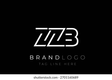 ZZB abstract letra logotipo design. Design de logotipo comercial moderno com tipografia abstrata e estilo contemporâneo