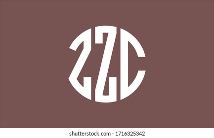 Plantilla de logotipo de marca vectorial de letra monográfica circular ZZC