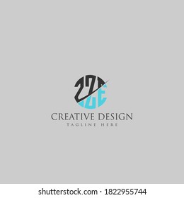  ZZE Letter Logo Design Cross Monogram Icon.