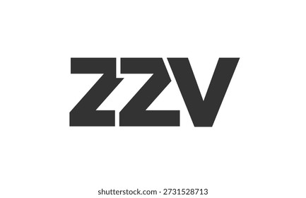 ZZV logo design template with strong and modern bold text. Initial based vector logotype featuring simple and minimal typography. Trendy company identity ideal for businesses brand presence.
