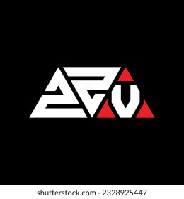 ZZV triangle letter logo design with triangle shape. ZZV triangle logo design monogram. ZZV triangle vector logo template with red color. ZZV triangular logo Simple, Elegant, and Luxurious design.
