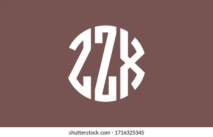 ZZX Circle Emblem Abstract Monogram Letter Mark Vector Logo Template