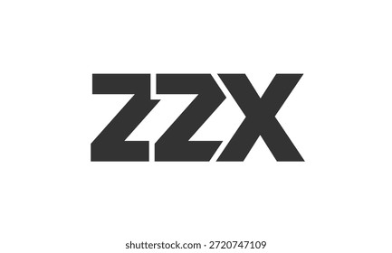 Plantilla de diseño de logotipo ZZX con texto en negrita fuerte y moderno. Logotipo de Vector inicial basado en tipografía simple y mínima. Identidad de empresa de moda ideal para la presencia de la marca de las empresas.