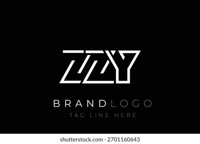 Diseño de logotipo de carta abstracta ZZY. Diseño moderno del logotipo del negocio con tipografía Abstractas y estilo contemporáneo