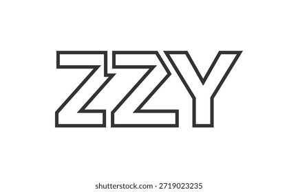 Plantilla de diseño de logotipo ZZY con texto en negrita fuerte y moderno. Logotipo de Vector inicial basado en tipografía simple y mínima. Identidad de empresa de moda ideal para la presencia de la marca de las empresas.