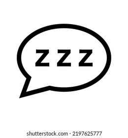 ZZZ balloon sign. Sleep balloon. Snoring. Vector.