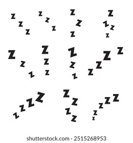 Zzz bed sleep snore icons, snooze nap Z sound . Sleepy yawn or insomnia sleeper alarm clock, Zzz line icons of goodnight deep sleep, bored or tired.