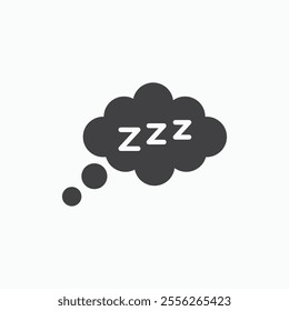 Zzz black solid vecor icon