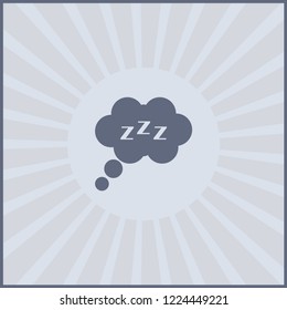 ZZZ. Concept about sleeping. Vector hand drawn lettering doodle, icon illustration on grey background.