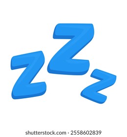 ZZZ Emoji Icon Illustration. Sleep Vector Symbol Emoticon Design Doodle Vector.