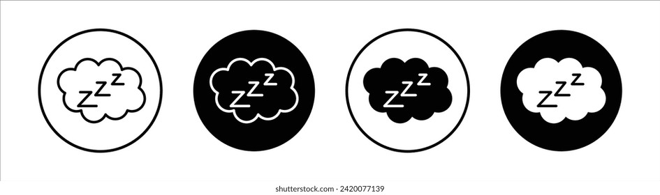 Zzz flat line icon set. Zzz Thin line illustration vector