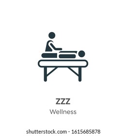 Zzz glyph icon vector on white background. Flat vector zzz icon symbol sign from modern wellness collection for mobile concept and web apps design.