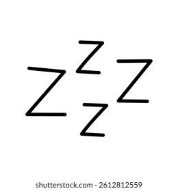 ZZZ hand draw icon vector. Sleep illustration sign. Rest symbol or logo.