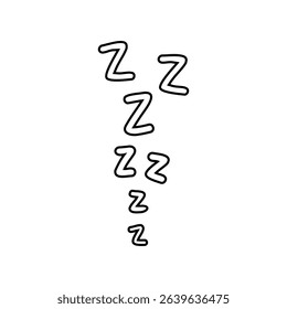 ZZZ hand draw icon vector. Sleep illustration sign. Rest symbol or logo.