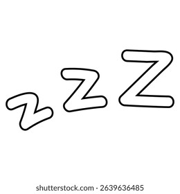 ZZZ hand draw icon vector. Sleep illustration sign. Rest symbol or logo.