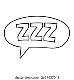 ZZZ hand draw icon vector. Sleep illustration sign. Rest symbol or logo.