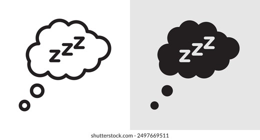 Zzz icon Black line art vector logo set