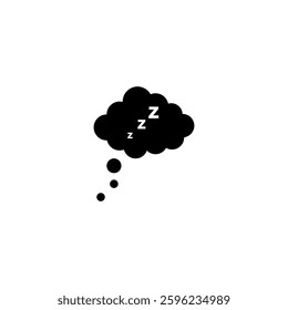 Zzz icon Black, vector simple flat black trendy style illustration for web and app..eps
