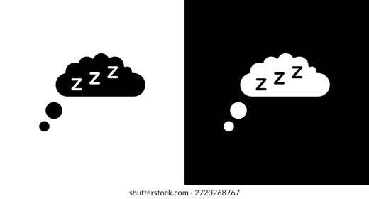 Ícone Zzz. Ícone de design simples em preto e branco