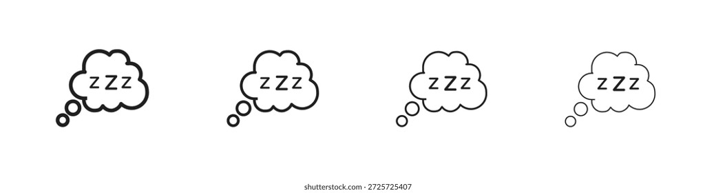 Zzz Icon Konzept. Symbol für dünne Linie. Einfacher Konturenformatvektor