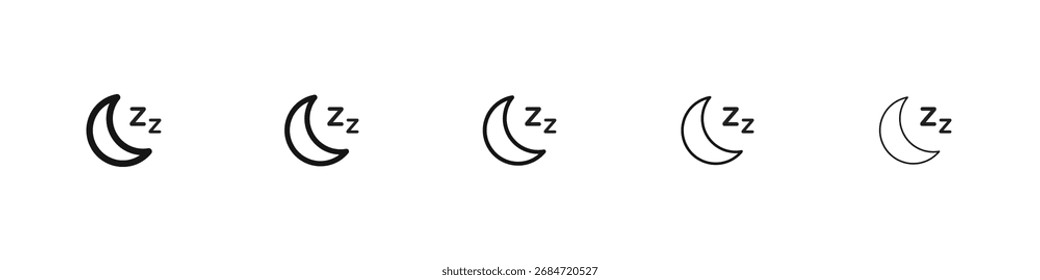Zzz icon flat illustration set logo