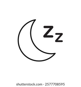 Zzz icon Flat simple outline