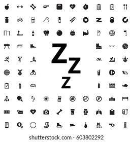 Zzz icon illustration isolated vector sign symbol. fitness icons vector set.