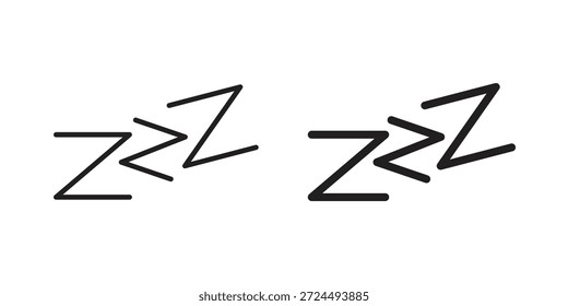 Zzz-Icon-Illustration, dünner Linien-Vektor, Webdesign-Zeichen,