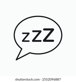 Icono de Zzz. Icono de Vector de estilo de línea.