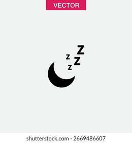 Ícone de zzz com ilustração do vetor da lua para web e app.eps