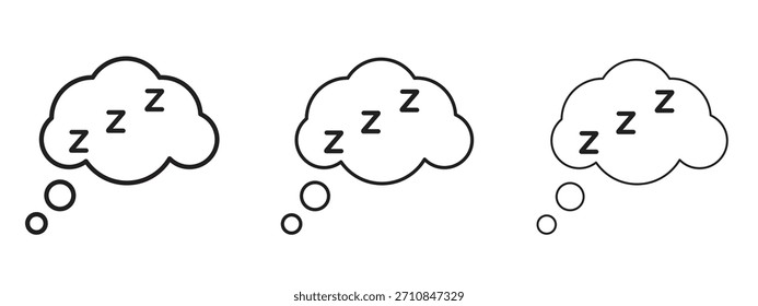 Ícone Zzz com estilo de contorno, designs de ilustração de vetor