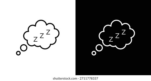 Contorno do ícone Zzz. Pictograma isolado de vetor para web