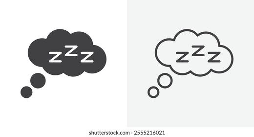 Zzz icon. outlined vector style.