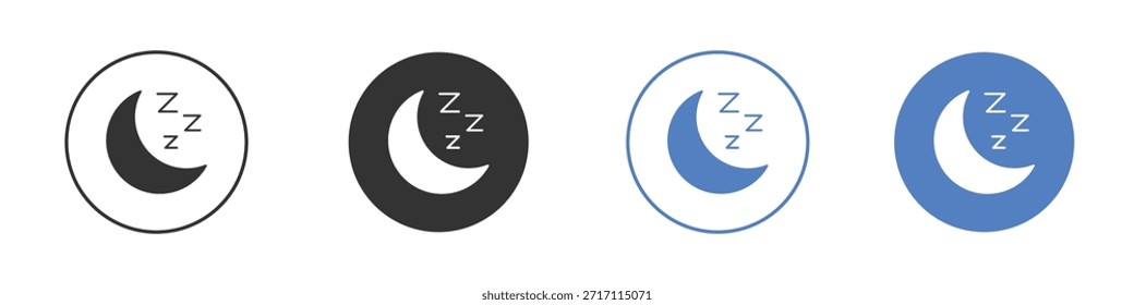 Conjunto de pictogramas do ícone Zzz. Designs de ícone de vetor