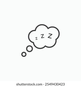 Zzz icon set in blackthin line style.