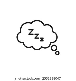 ícone Zzz Contorno fino simples