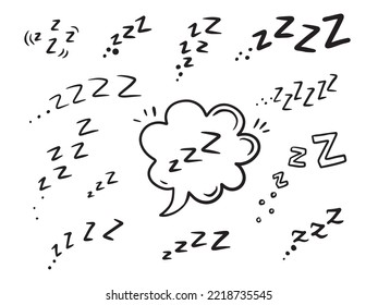 Zzz icon, sleep sign. Snoring symbol, zzzz pictogram, snore sign, sound vector illustration. Vector illustration