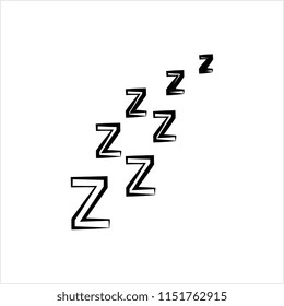 Zzz Icon, Sleeping, Snore Sleeping Night Sign Icon Vector Art Illustration