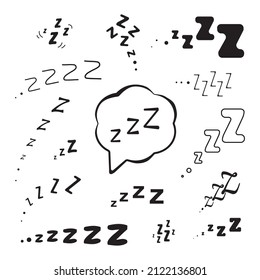 Zzz Icon. Snoring Symbol, Zzzz Pictogram, Snore Sign, Sleep Sound Vector Illustration