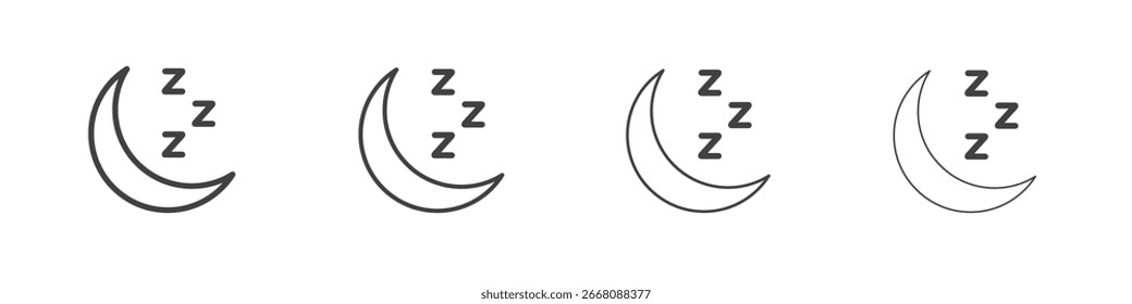 Zzz icon. Thin line icon for website design and development, app development.