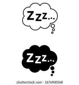 Zzz icon Vector set. sleep  illustration sign collection. On white background.